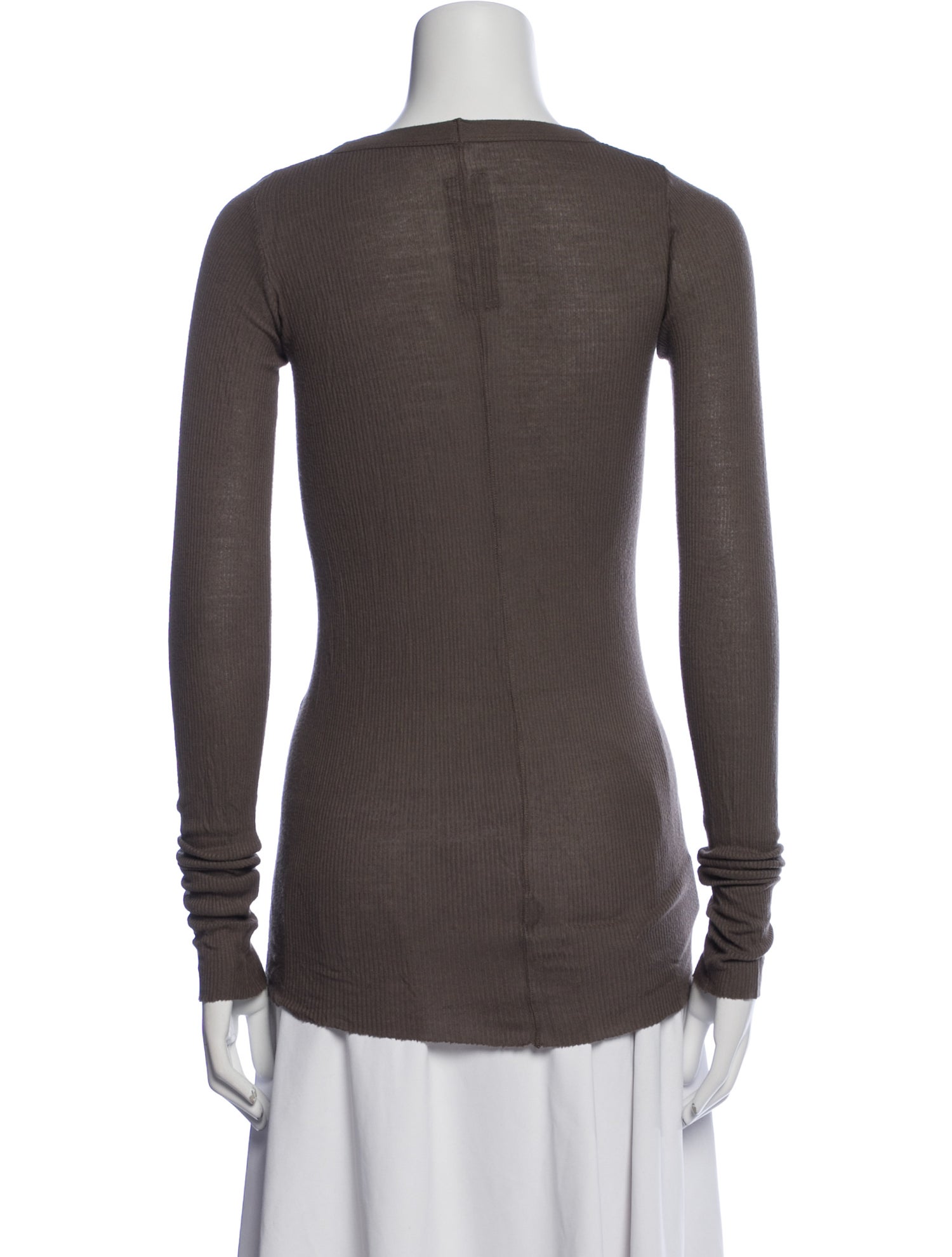 Rick Owens Scoop Neck Long Sleeve Top